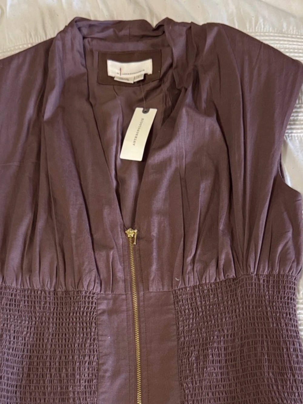 NWT Tommie Zip Front Dress, Brown - Picture 2 of 4